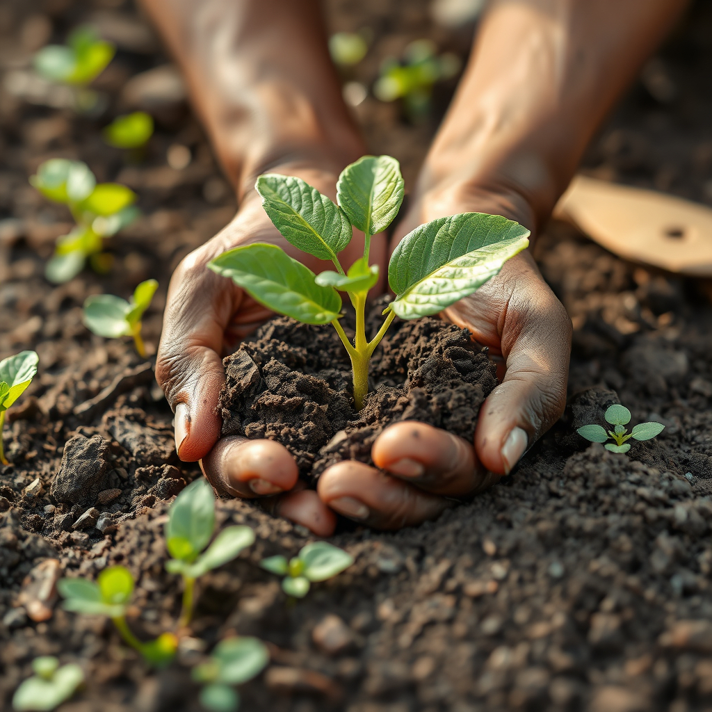 Young plant growing from soil